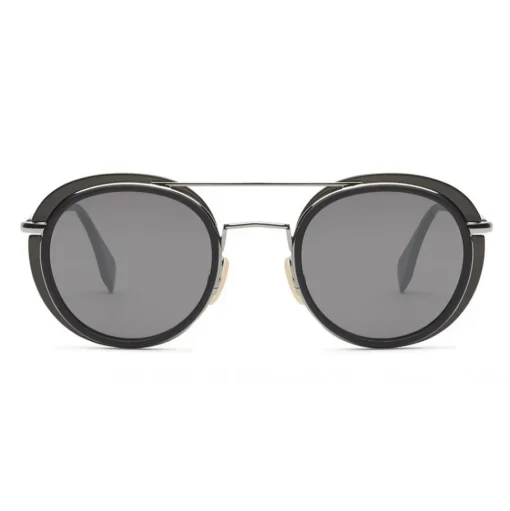 Fendi - Fendi Glass - Round Sunglasses - Grey Dark Ruthenium - Sunglasses - Fendi Eyewear - Avvenice