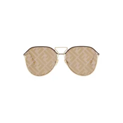 Fendi - Fendi Grid - Pilot Sunglasses - Brown Gold - Sunglasses - Fendi Eyewear - Avvenice