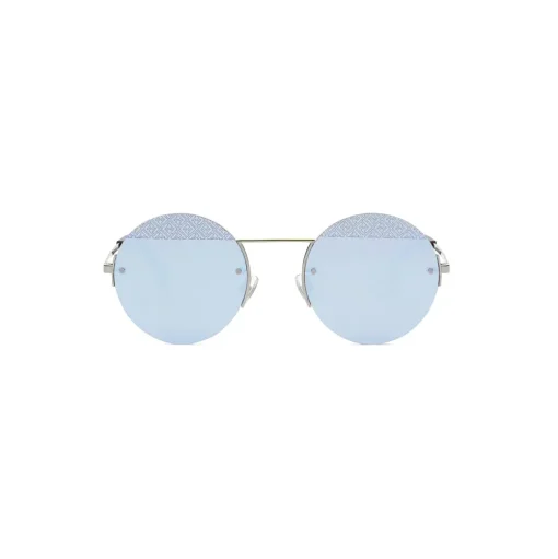 Fendi - FF - Round Sunglasses - Ruthenium Light Blue - Sunglasses - Fendi Eyewear - Avvenice