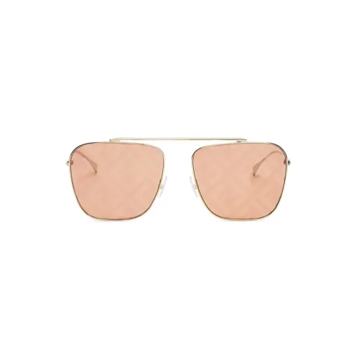 Fendi - FF Family - Square Caravan Sunglasses - Gold Orange - Sunglasses - Fendi Eyewear - Avvenice