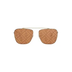 Fendi - FF Family - Square Caravan Sunglasses - Gold Brown - Sunglasses - Fendi Eyewear - Avvenice