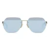 Fendi - FF- Rectangular Minimal Sunglasses - Ruthenium - Sunglasses - Fendi Eyewear - Avvenice