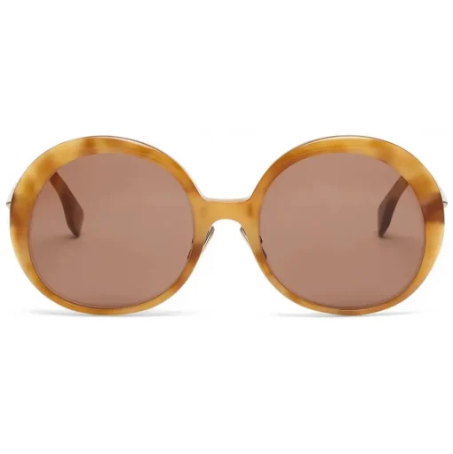 Fendi - Promeneye - Oversize Round Sunglasses - Brown - Sunglasses - Fendi Eyewear - Avvenice