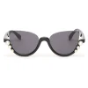 Fendi - Ribbons and Pearls - Black Cat Eye Oversize Sunglasses - Sunglasses - Fendi Eyewear - Avvenice