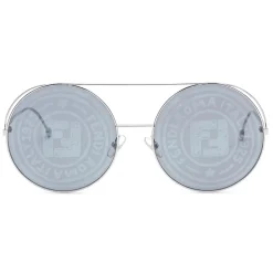Fendi - Run Away - Round Oversize Sunglasses - Gray Silver - Sunglasses - Fendi Eyewear - Avvenice