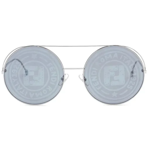 Fendi - Run Away - Round Oversize Sunglasses - Gray Silver - Sunglasses - Fendi Eyewear - Avvenice