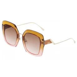 Fendi - Tropical Shine - Brown & Pink Oversize Sunglasses - Sunglasses - Fendi Eyewear - Avvenice