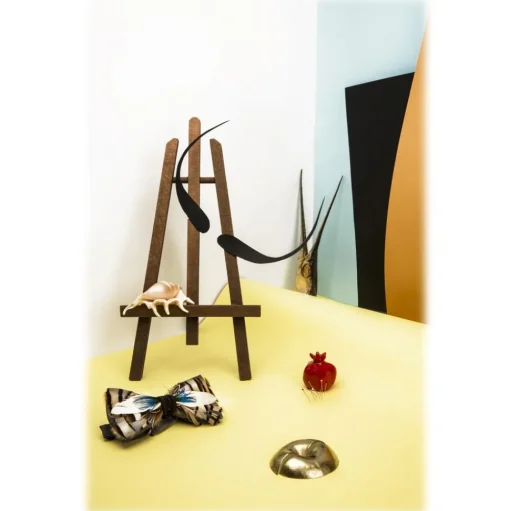 Genius Bowtie - Dalí - Black - Suede Leather Bow Tie with Feathers - Luxury High Quality Bow Tie - Avvenice