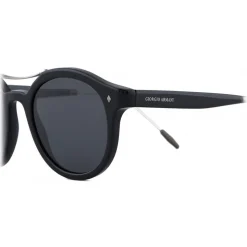 Giorgio Armani - Classic Pantos - Oval Frame Sunglasses - Black - Sunglasses - Giorgio Armani Eyewear - Avvenice