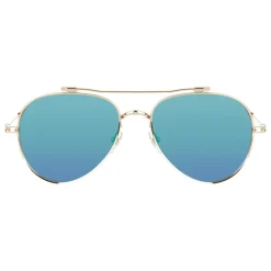 Givenchy - Aviator Sunglasses in Metal Frame with Golden Finish and Turquoise - Sunglasses - Givenchy Eyewear - Avvenice