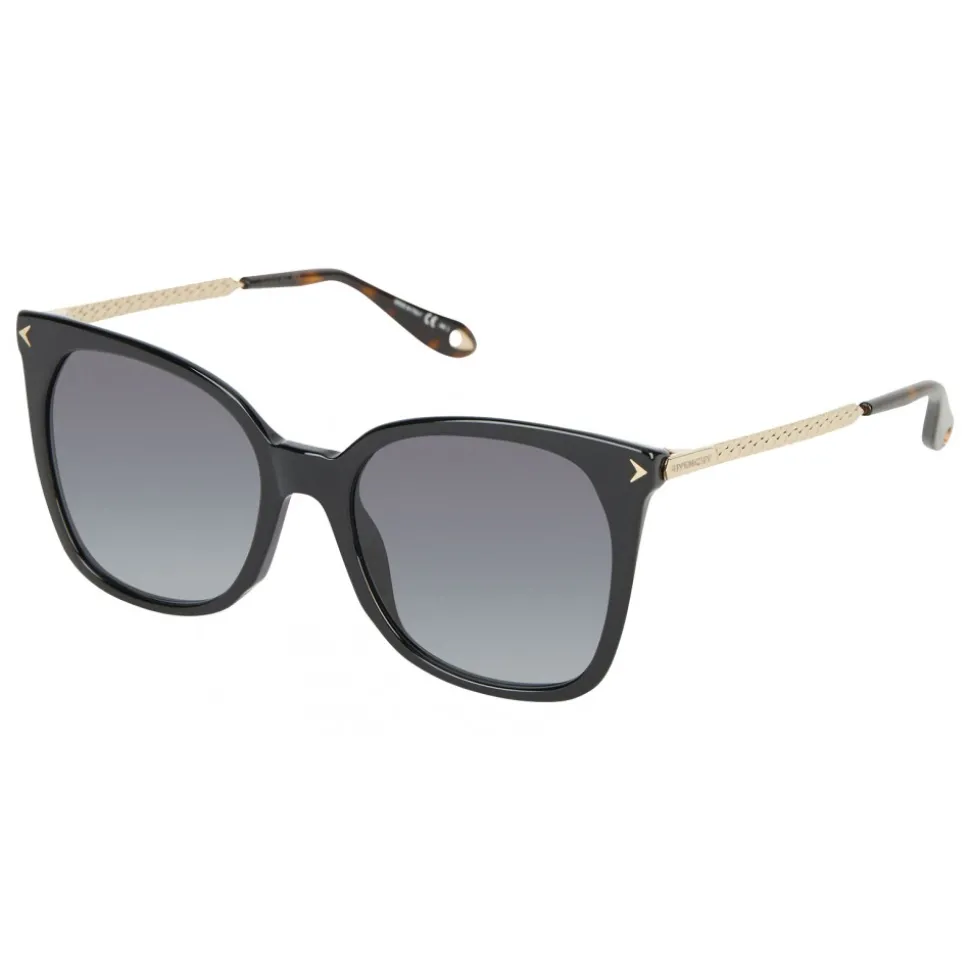 Givenchy - Black Acetate Sunglasses with Gold Finished Metal Bars - Sunglasses - Givenchy Eyewear - Avvenice