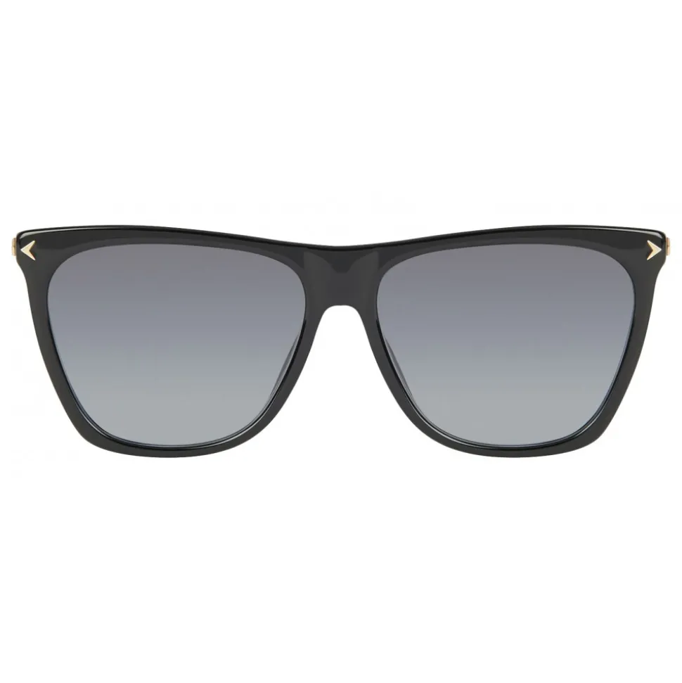 Givenchy - Black Acetate Sunglasses with Gold Metal Bars and Grey Lenses - Sunglasses - Givenchy Eyewear - Avvenice