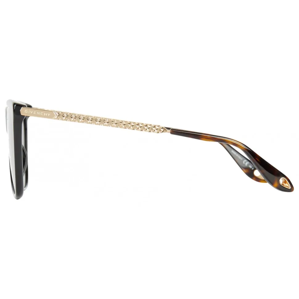 Givenchy - Black Acetate Sunglasses with Gold Metal Bars and Grey Lenses - Sunglasses - Givenchy Eyewear - Avvenice