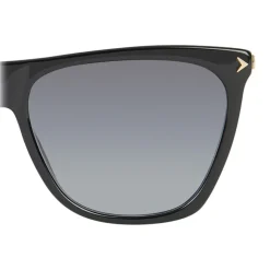 Givenchy - Black Acetate Sunglasses with Gold Metal Bars and Grey Lenses - Sunglasses - Givenchy Eyewear - Avvenice