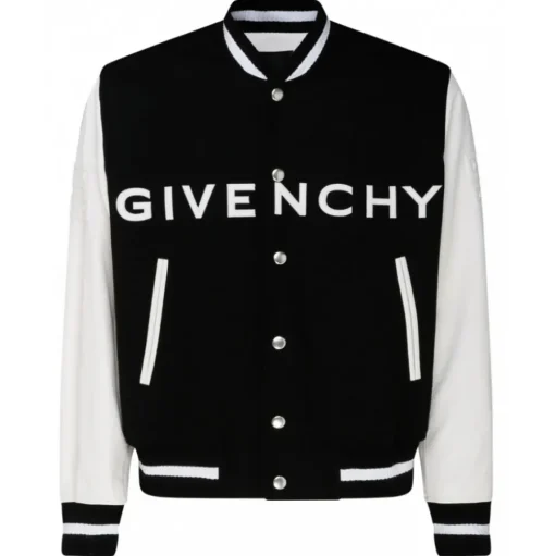 Givenchy - Black and White Wool and Leather Bomber Jacket - Givenchy Exclusive Luxury Collection - Avvenice
