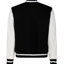 Givenchy - Black and White Wool and Leather Bomber Jacket - Givenchy Exclusive Luxury Collection - Avvenice