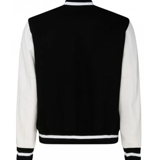 Givenchy - Black and White Wool and Leather Bomber Jacket - Givenchy Exclusive Luxury Collection - Avvenice