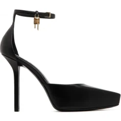 Givenchy - Black Calf Leather Lock Platform Pumps - Givenchy Exclusive Luxury Collection - Avvenice