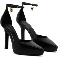 Givenchy - Black Calf Leather Lock Platform Pumps - Givenchy Exclusive Luxury Collection - Avvenice