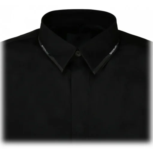 Givenchy - Black Cotton Collar Detail Shirt - Givenchy Exclusive Luxury Collection - Avvenice