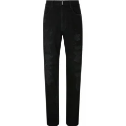 Givenchy - Black Cotton Ripped Jeans - Givenchy Exclusive Luxury Collection - Avvenice