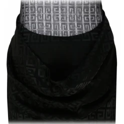 Givenchy - Black 4G Jacquard with Tulle and Drape Dress - Givenchy Exclusive Luxury Collection - Avvenice