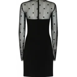 Givenchy - Black 4G Tulle Mini Dress - Givenchy Exclusive Luxury Collection - Avvenice