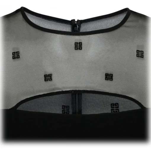 Givenchy - Black 4G Tulle Mini Dress - Givenchy Exclusive Luxury Collection - Avvenice