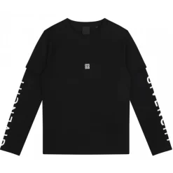 Givenchy - Black Long-Sleeved Logo T-Shirt - Givenchy Exclusive Luxury Collection - Avvenice