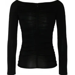 Givenchy - Black Ruched Jersey Top - Givenchy Exclusive Luxury Collection - Avvenice