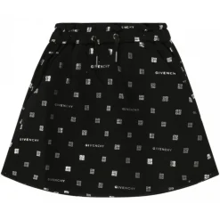 Givenchy - Black Stretch Cotton Logo Print Skirt - Givenchy Exclusive Luxury Collection - Avvenice
