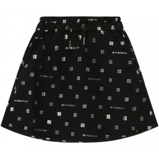Givenchy - Black Stretch Cotton Logo Print Skirt - Givenchy Exclusive Luxury Collection - Avvenice