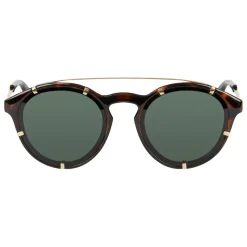Givenchy - Dark Torroise Acetate Round Sunglasses with Gold Frame Finish and Green Lenses - Sunglasses - Givenchy Eyewear - Avvenice