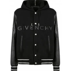 Givenchy - Hooded Varsity Jacket Black - Givenchy Exclusive Luxury Collection - Avvenice