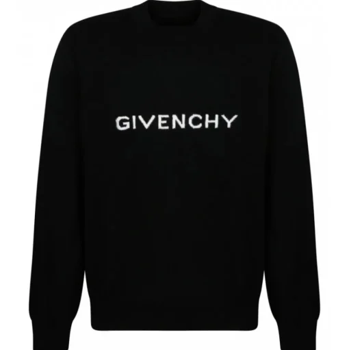 Givenchy - Inlay Logo Black Wool Pullover - Givenchy Exclusive Luxury Collection - Avvenice