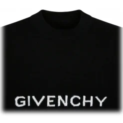 Givenchy - Inlay Logo Black Wool Pullover - Givenchy Exclusive Luxury Collection - Avvenice
