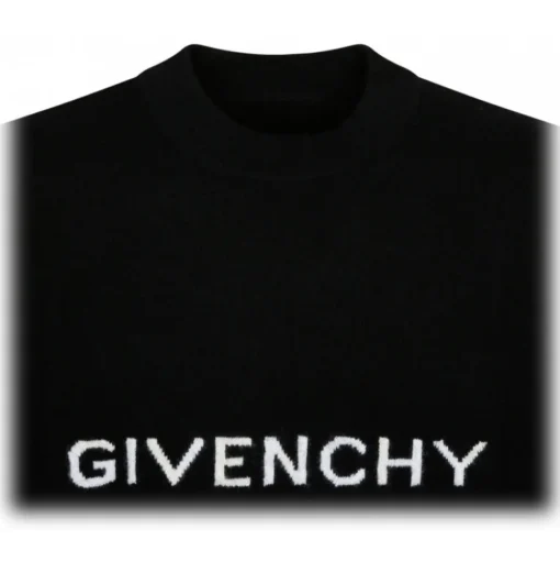 Givenchy - Inlay Logo Black Wool Pullover - Givenchy Exclusive Luxury Collection - Avvenice