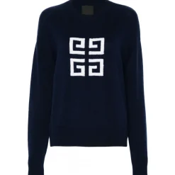Givenchy - Navy Blue 4G Cashmere Sweater - Givenchy Exclusive Luxury Collection - Avvenice