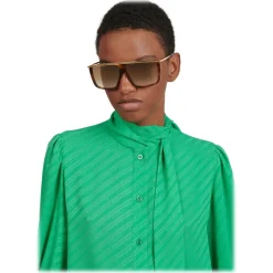 Givenchy - Sunglasses Unisex GV Light in Metal and Acetate - Gold Brown - Sunglasses - Givenchy Eyewear - Avvenice