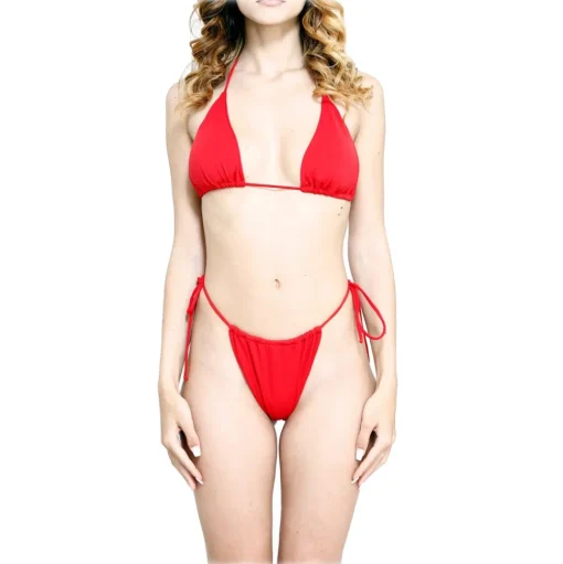 Grace - Grazia di Miceli - Triangle Bikini "Sunshine Skyway" Red - Luxury Collection - Made in Italy - High Quality - Avvenice
