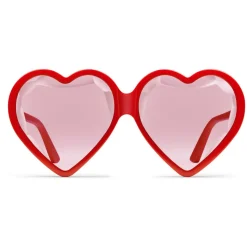 Gucci - Acetate Heart Sunglasses with Optimal Fit - Red Heart - Gucci Eyewear - Avvenice