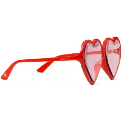 Gucci - Acetate Heart Sunglasses with Optimal Fit - Red Heart - Gucci Eyewear - Avvenice