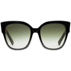 Gucci - Acetate Square Sunglasses with Web Detail - Black Acetate - Gucci Eyewear - Avvenice