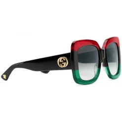 Gucci - Acetate Square Sunglasses - Green Black and Red with Glitter - Gucci Eyewear - Avvenice