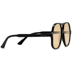 Gucci - Aviator Acetate Sunglasses - Black - Gucci Eyewear - Avvenice