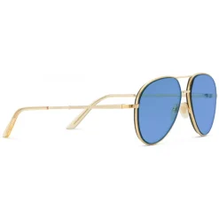 Gucci - Aviator Metal Sunglasses - Gold  with Yellow Detail - Gucci Eyewear - Avvenice