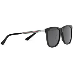 Gucci - Squared Acetate Sunglasses - Black Acetate Grey Lenses - Gucci Eyewear - Avvenice