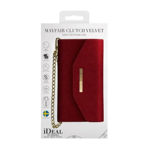 iDeal of Sweden - Mayfair Clutch Velvet Cover - Red - Samsung S9 - iPhone Case - New Fashion Collection - Avvenice