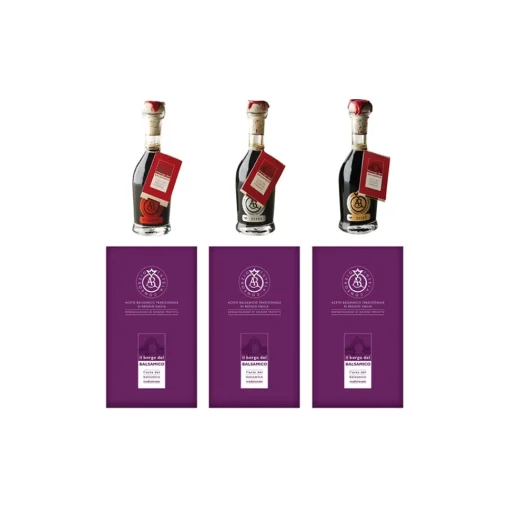 Il Borgo del Balsamico - Traditional Balsamic Vinegar of Reggio Emilia D.O.P. - 25 Years - 15 Years - 12 Years - Three Stamps - Avvenice