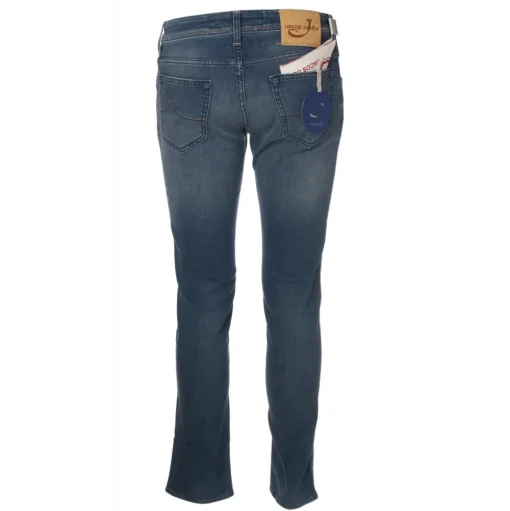 Jacob Cohën - 5 Pockets Jeans Slim Fit with Rips - Light Denim - Trousers - Made in Italy - Luxury Exclusive Collection - Avvenice